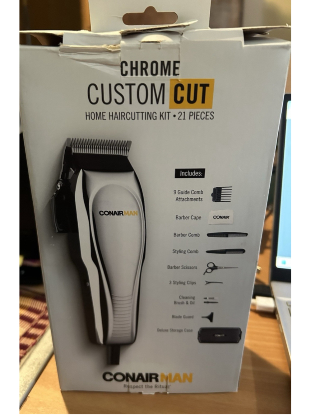 Conair Chrome Custom Cut Home Haircutting Kit 21 Pieces Includes Storage Case